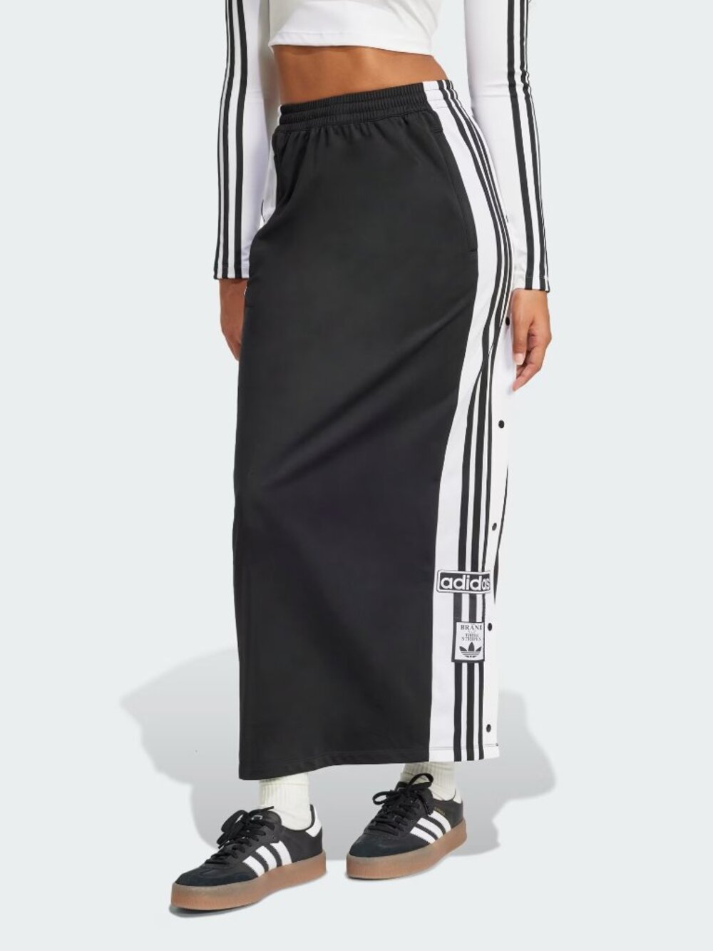 Adidas Originals Women's Black White Adicolor Adibreak Maxi Skirt JD0923 - Picture 1 of 5